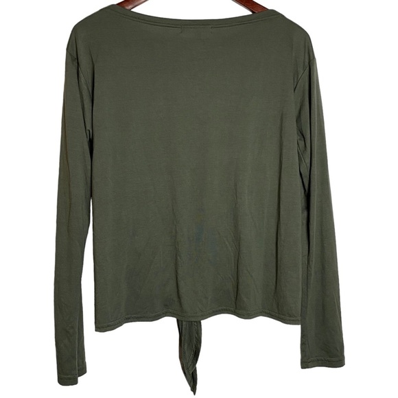 Honey Punch Front Tie BoatNeck Drop Shoulders Long Sleeves Metallic Stripes S - Picture 3 of 16